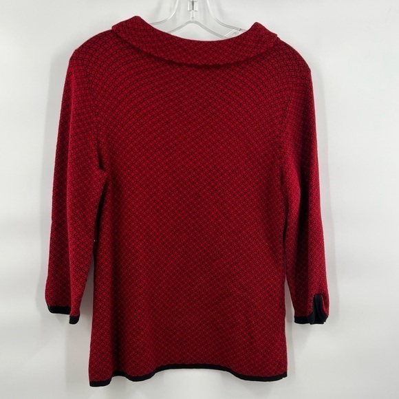 Talbots red black shawl neck sweater top size MP scoop - Picture 4 of 9